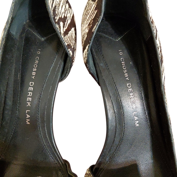 Derek Lam Black and White Patterned Calf Hair D'Orsay Heels Size 6 - Picture 4 of 10